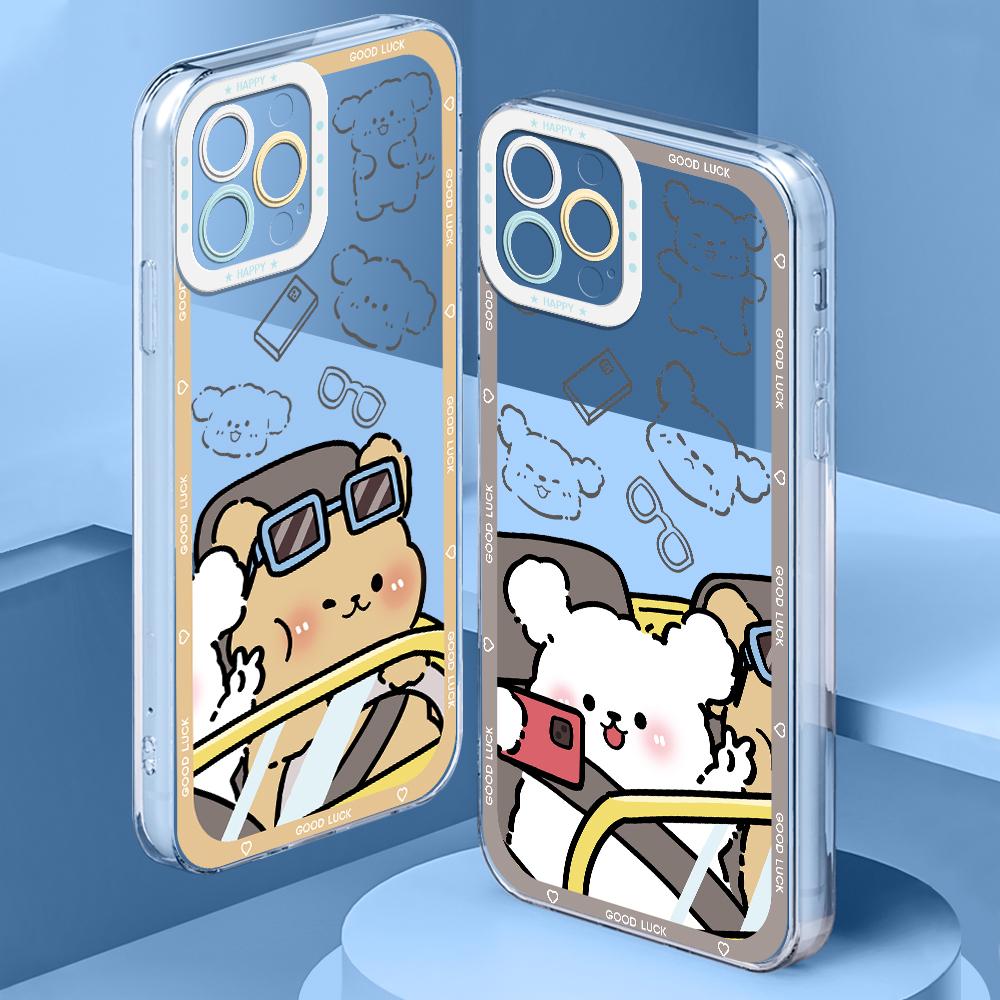 Shockproof Cartoon Astronaut Crystal Case Full Cover Camera Protection Transparent Soft Phone Casing for OPPO Reno Realme OnePlus