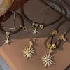 Women Vintage Leather Choker Necklace Double Layered Star Pendant Jewelry Adjustable Chain
