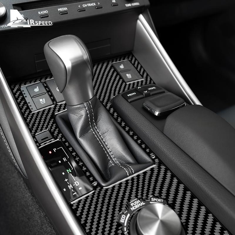 Real Soft Carbon Fiber Sticker For Lexus IS250 300 350 200T 2013-2018  Center Console Panel Cover Interior Trim  Accessories