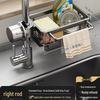 Multi-Functional Kitchen Faucet Storage Rack for Sink: Draining Basket, Sponge & Brush Holder.
