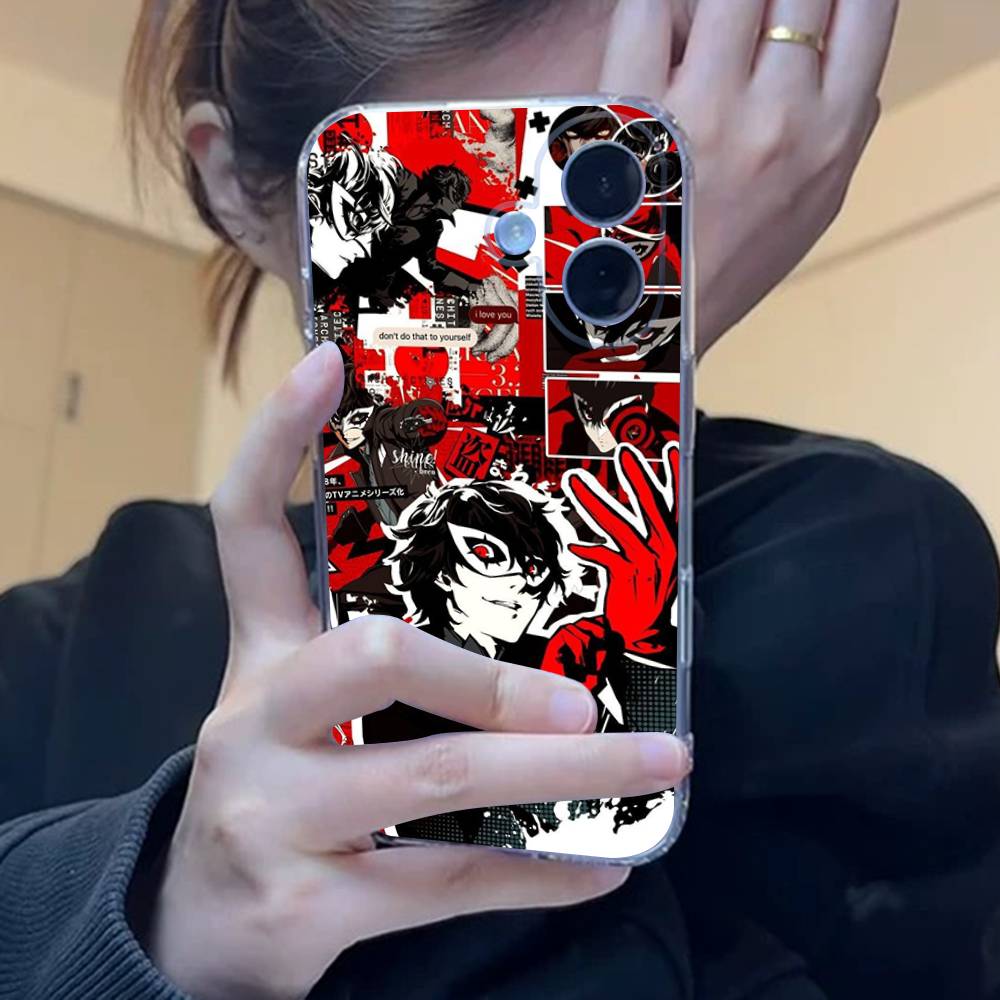 

Game P-Persona 5 Cool Phone Case For iPhone 17 16 15 14 13 11 12 Pro Max Mini Plus Shockproof Transparent Soft TPU iPhone 15 plus