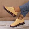 Real Soft Leather Single Shoes Comfortable Flat-soled Lace-up Mother Shoes Wide Fat Feet Cow Tendon Sole Soft Sole Soft Surface Middle-aged Large Size