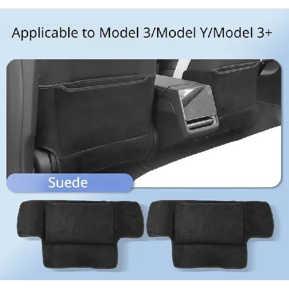 Seat Backrest Anti Kick Pad for Tesla Model 3+ Microfiber Leather Half Cover Seat Protective Cover Model3 Modely Car Accessories