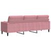3 Seater Sofa with Decorative Cushions Pink 210 cm Velvet