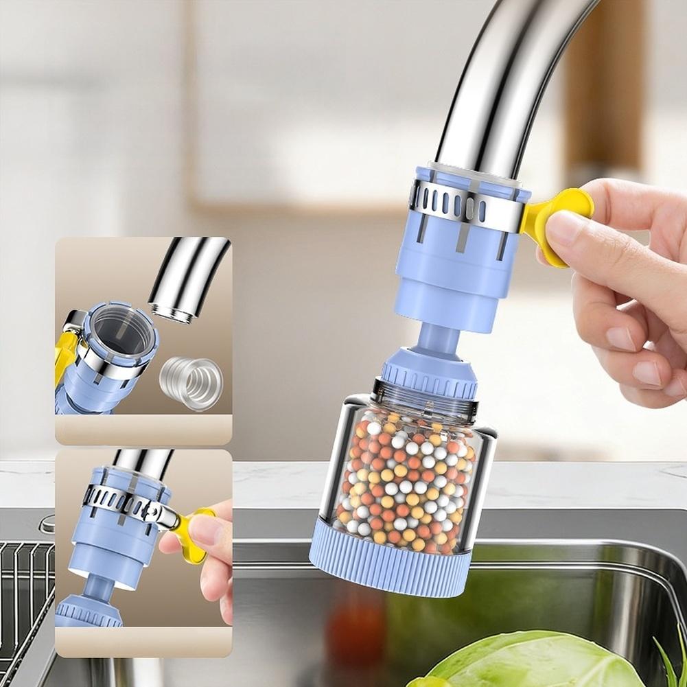 360 Degree Turnable Faucet Extender with Multi Layer Filtration Media for Standard Threaded Faucets 15 25mm Diameter Range