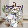 Frieren Anime Flannel Blanket  Funny Throw Blankets for Home Hotel Sofa  xcm Rug Piece