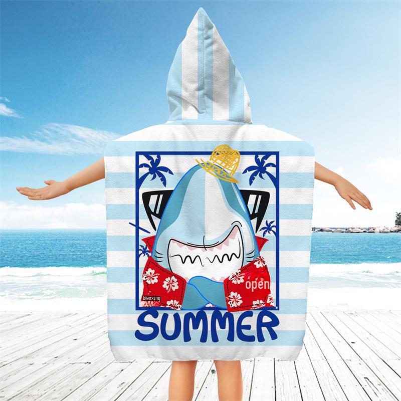 

Дитячий рушник для ванни з мікрофібри з капюшоном 2024 року - швидковисихаючий, абсорбуючий плавальний плащ та пляжний халат Children s Microfiber Bathrobe