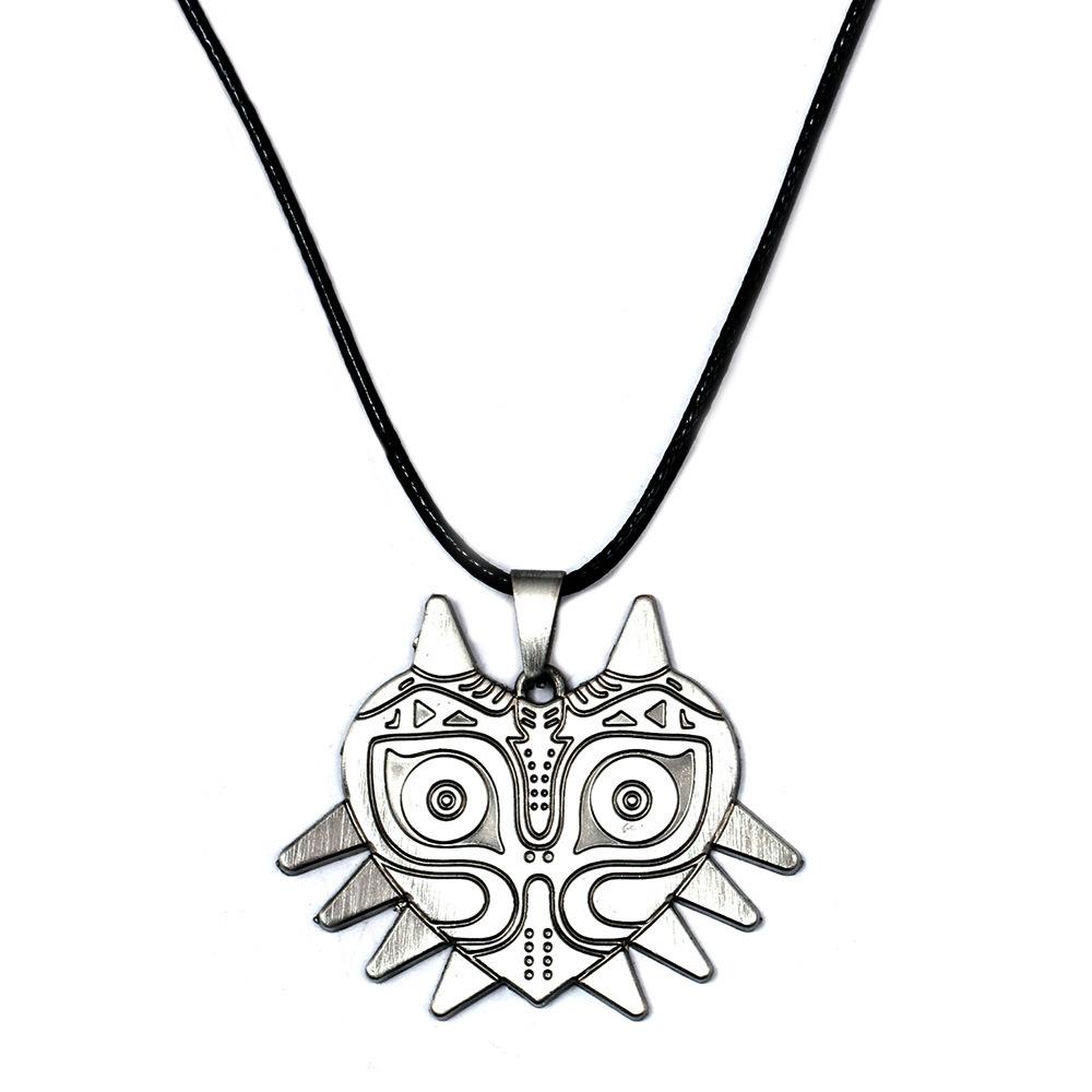 The Legend of Zelda Cord Necklace for Men Women Majoras Mask Pendant Choker Necklaces Cosplay Vintage Collection Decoration Gift