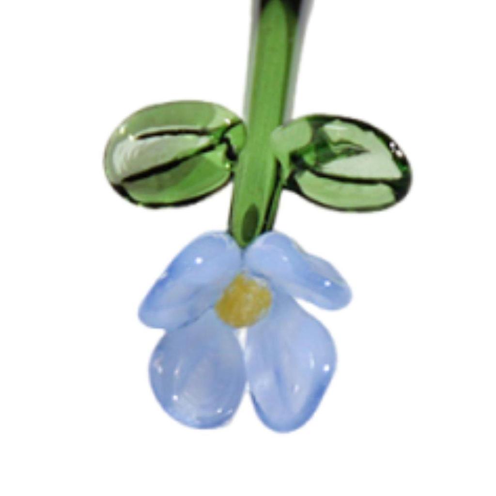 Mini Glass Flower Ornament Crafts Home Decoration Artificial Flower Floral Figurine for Desktop Summer Anniversary Home Party