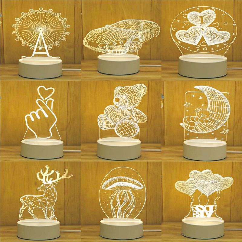 Creative 3D Cartoon Table Lamp – Children's Day Gift, USB Bedside Night Light