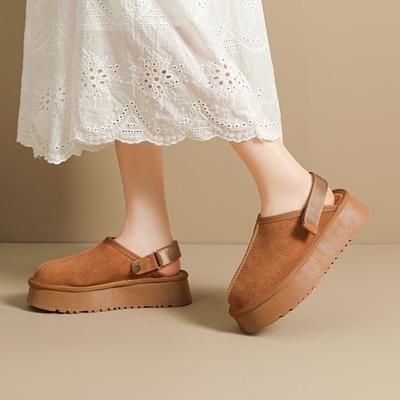 Thick-soled Half-slippers Spring and Autumn New Versatile Casual Fashion Comfortable Two Wearing Slippers Female Baotou Half-drag