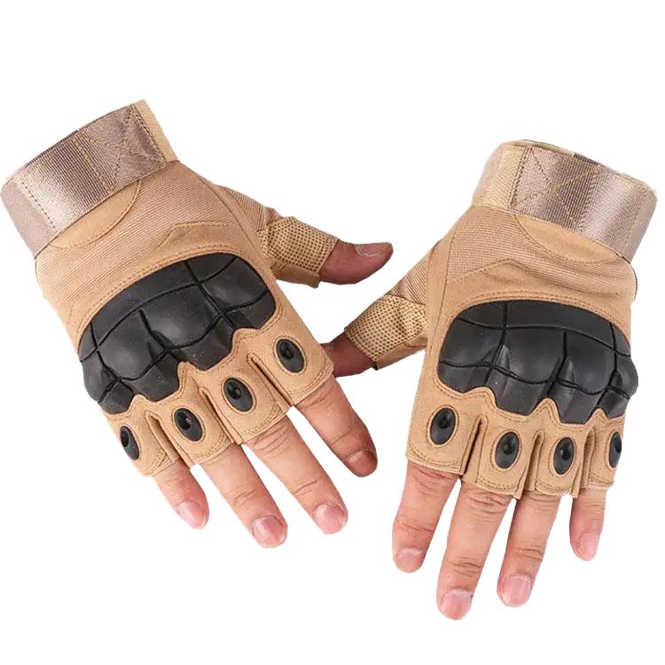 Custom Logo Fingerless Palm Padded Anti-Slip Half Finger Gloves for Motorcycle Work Paintball Men
