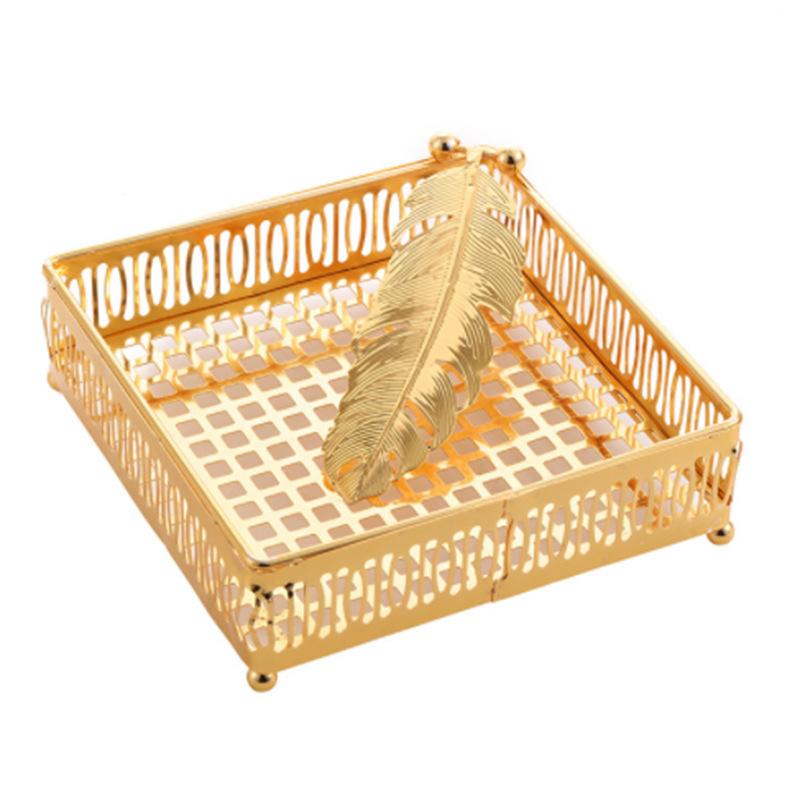 New European ins alloy carton, western restaurant, hotel paper clip, living room, household simple coffee table feather paper draw