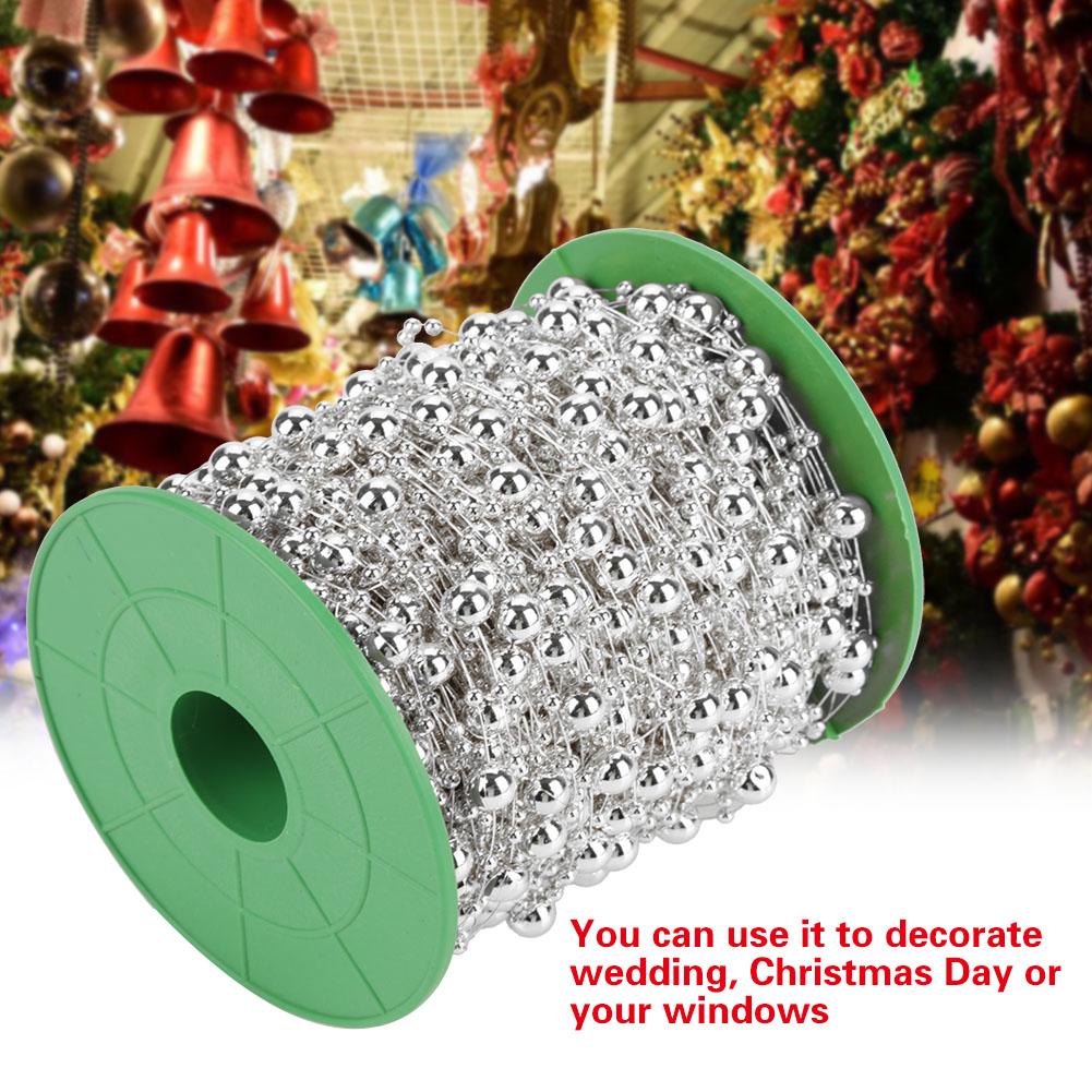 60mCelsiusroll Electroplating Pearl Wire Beads Garland String   Wedding Decoration 3mm+8mm(golden)