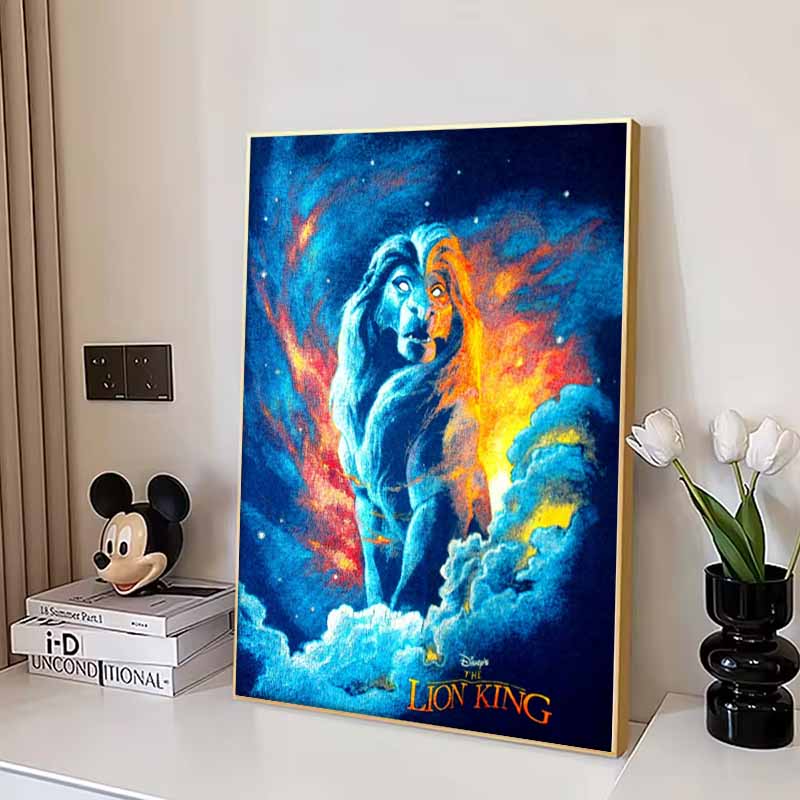 Disney 5D DIY Diamond Painting Lion King Mufasa Soul Illustration Embroidered Mosaic Cross Stitch Home Decor Gift Crafts