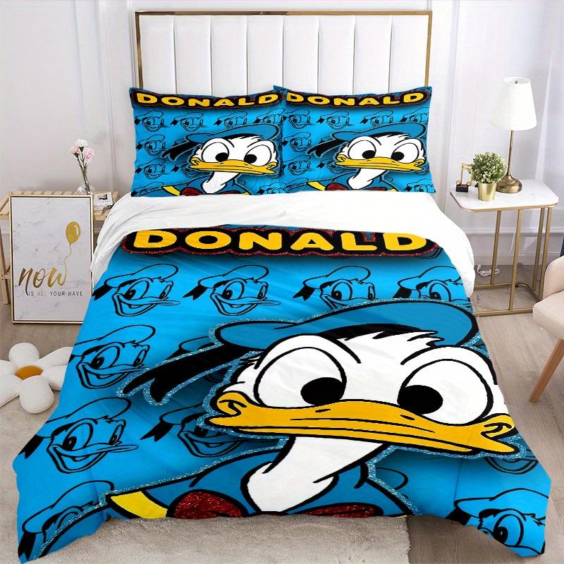 Set Biancheria da Letto a Fumetti con Paperino 3 Pezzi Include 1 Copripiumino e 2 Federe, Biancheria da Letto Confortevole W005