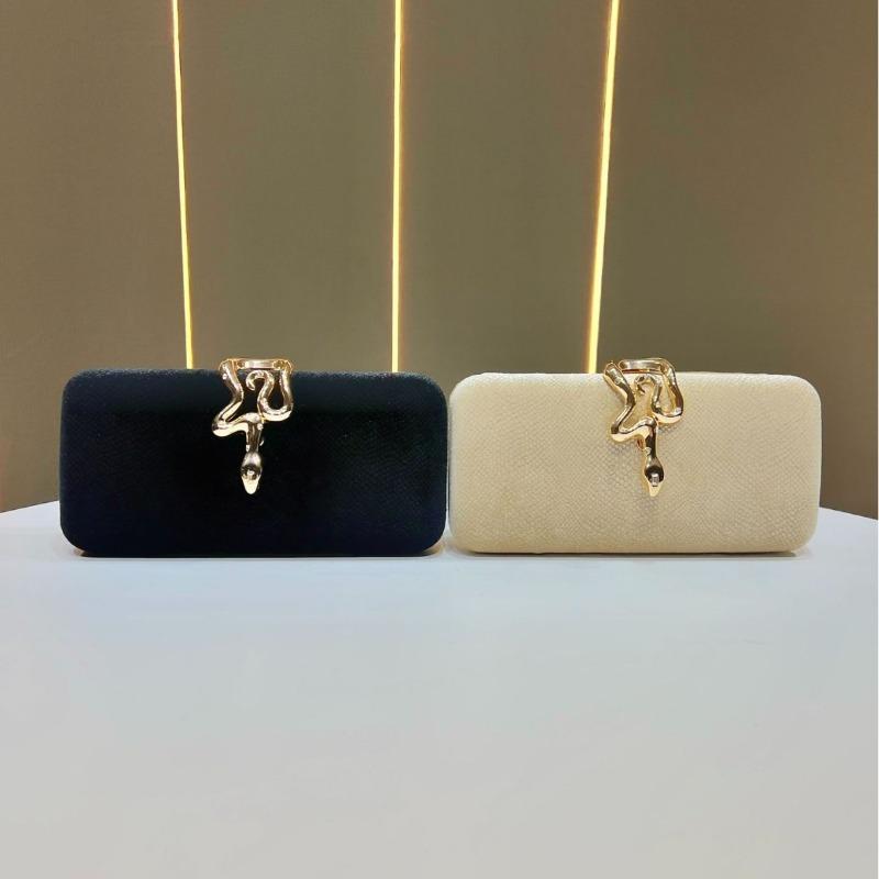 Fashionable Serpentine Lock Dinner Bag, Party and Banquet Clutch Bag, Crossbody Bag Casually