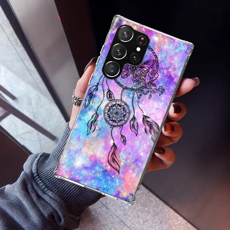 Retro Feather Dreamcatcher Phone Case For Samsung Galaxy S23 S24 S25 Edge S26 Ultra S22 + S21 Plus S20 FE Cover Silicone Print S