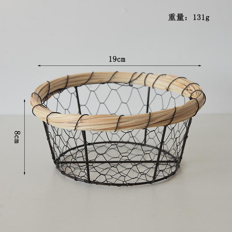 

Wrought iron bread basket, wire snack, snack storage basket, desktop fruit and vegetable basket, sundries, egg storage basket