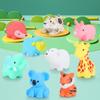 Rubber Cartoon Animal Baby Bath Toy Floating Squeeze Animal Water Squirting Toy With Sprays Design For Toddler Bathing