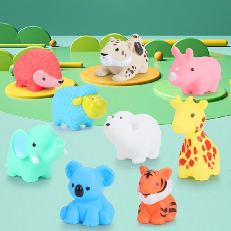Rubber Cartoon Animal Baby Bath Toy Floating Squeeze Animal Water Squirting Toy With Sprays Design For Toddler Bathing