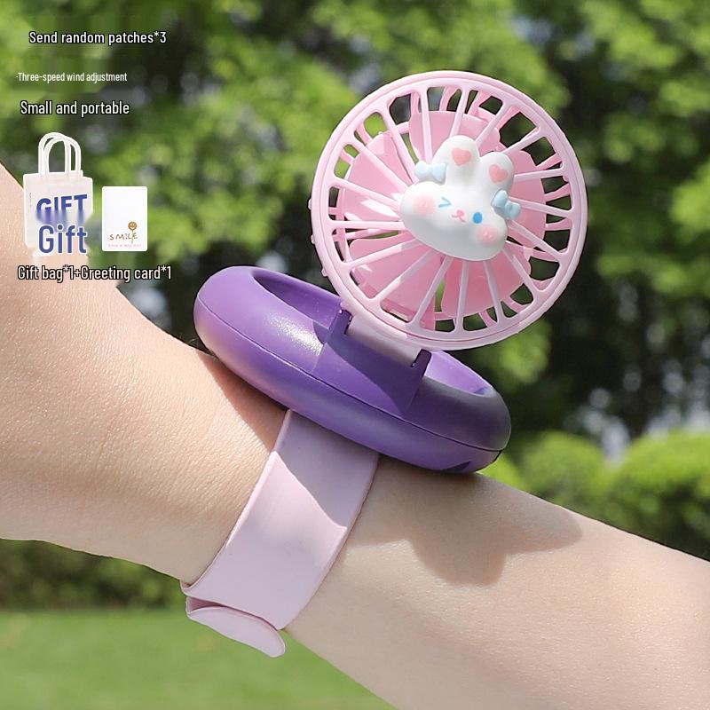 2025 Student Portable USB Wearable Mini Fan Watch for Kids