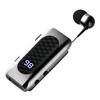 DR13 Clip-On Bluetooth Earphone with Retractable Pull-Out Line, 20H Battery, Digital Display, Business Call Vibration & Number Reporting.