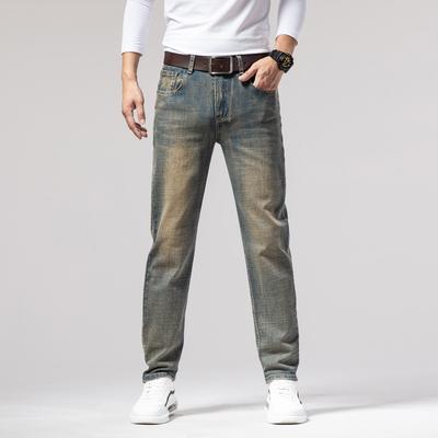 Retro Straight-Leg Slim-Fit Stretch Jeans for Men - Autumn/Winter Loose-Fit Versatile Trousers