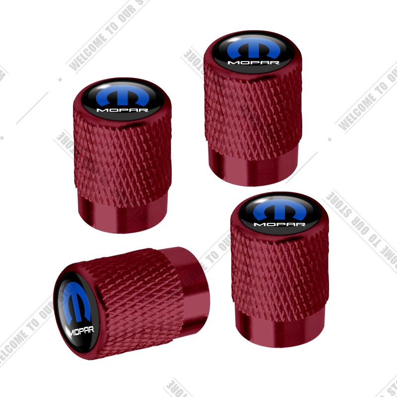 Car CNC Aluminum Mopar Emblem For Charger Chrysler Challenger Ram Cherokee Journey 4pcs Tire Valve Air Port Stem Cover Caps
