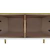 TV Cabinet with LED Light 4 Drawers Spacious Countertop High-Gloss Television Stand Painting Mid Century Modern Living Room Furniture Console