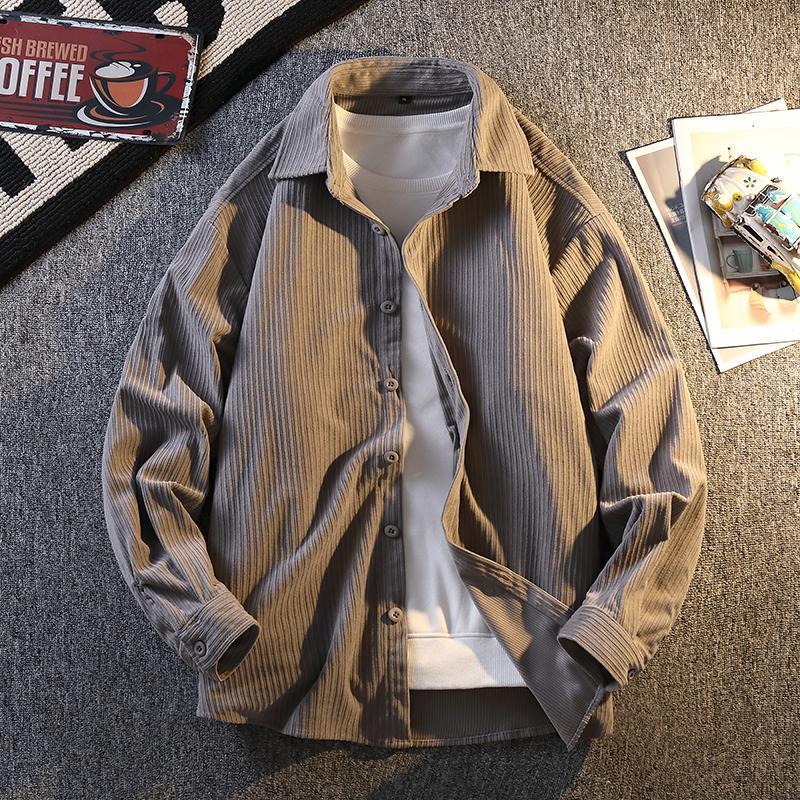 Men's Long Sleeved Shirt Korean Casual Loose Shirt Men's Coat