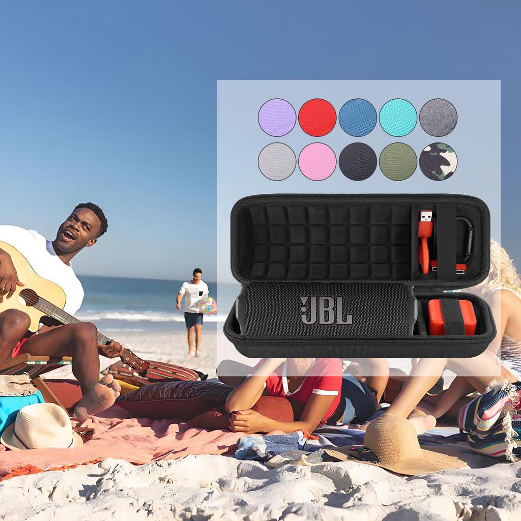 (Case Only) JBL Flip 7/Flip 6 Bluetooth Speaker Storage Case, Black - co2CREA