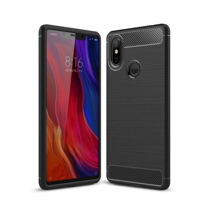 Coque TPU - Xiaomi - Mi 8 SE - Antichoc - Fibre de Carbone - Texture Brossée