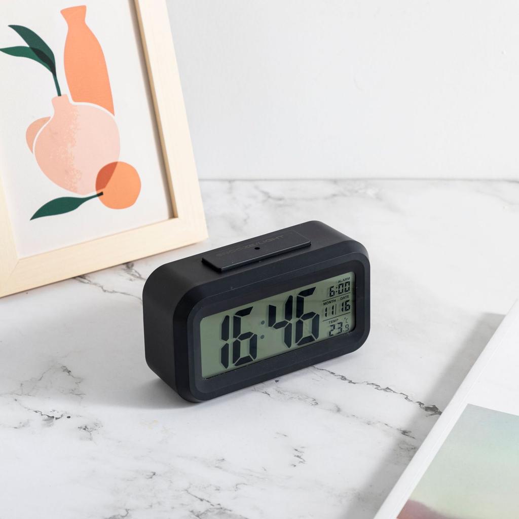 Temperature Version Smart Clock Silent Clock Electronic Clock, Multi-function LCD Light-sensitive Alarm Clock Sleepy Student Clock