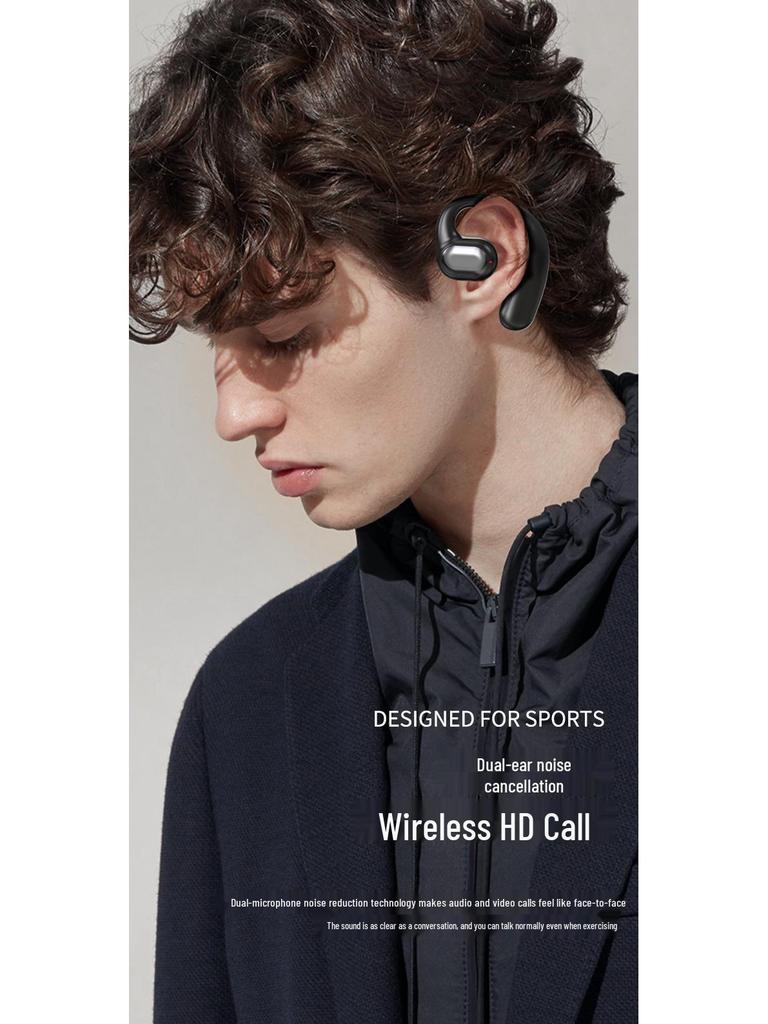 New Bone Conduction Bluetooth Sports Earphones with Dual Ear, Non-In-Ear Design, Digital Display, and Sweatproof.