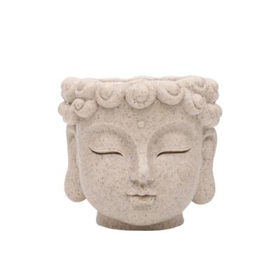 Buddhas Head Resins Planter Small Plant Container For Indoor Outdoor Garden Decoration and Succulents Plant