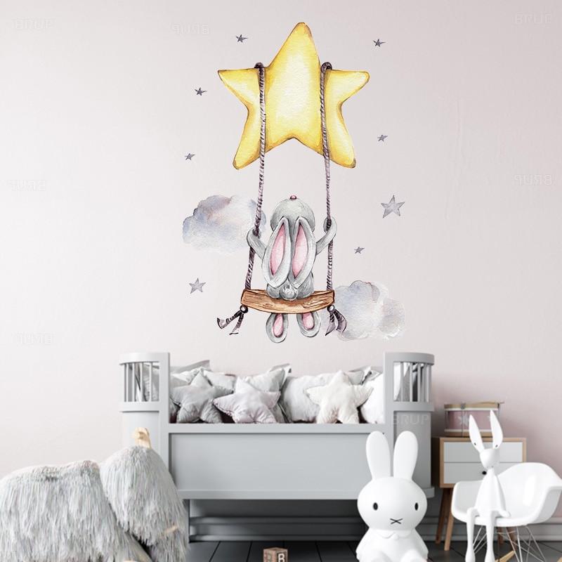 Compre Bunny Baby Nursery Wall Stickers Cartoon Rabbit Swing On The Stars Decalcals For Kids Room Pvc Removable Diy Barato Frete Grátis Avaliações Reais Com Fotos Joom - Baby Nursery Wall Decor Stickers Compre Bunny Baby Nursery Wall Stickers Cartoon Rabbit Swing On The Stars Decalcals For Kids Room Pvc Removable Diy Barato Frete Grátis Avaliações Reais Com Fotos Joom - Baby Nursery Wall Decor Stickers