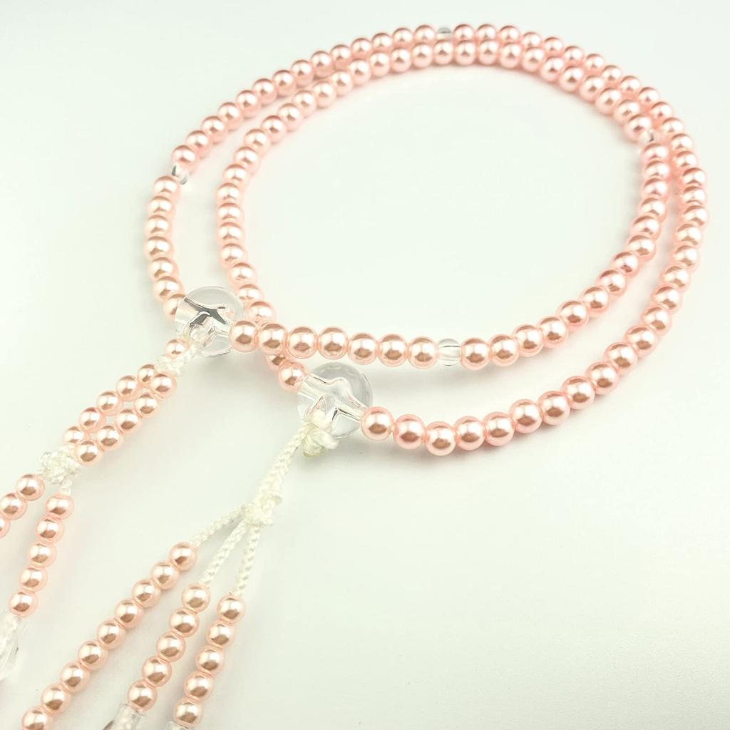 WONDERFUL LOTUS Myorenka Myorenka Soka Gakkai Prayer Beads SGI Prayer Beads for Women and PC Pink Pearl with Acrylic Crystal Temari Tassel Children,