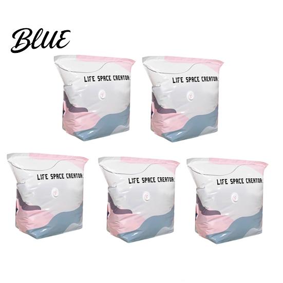 Vacuum Compression Bags Bag Space Saving Pumpless Storage Wardrobe Organizer Bags Waterproof Reusable for Clothes Bedding Air Valve