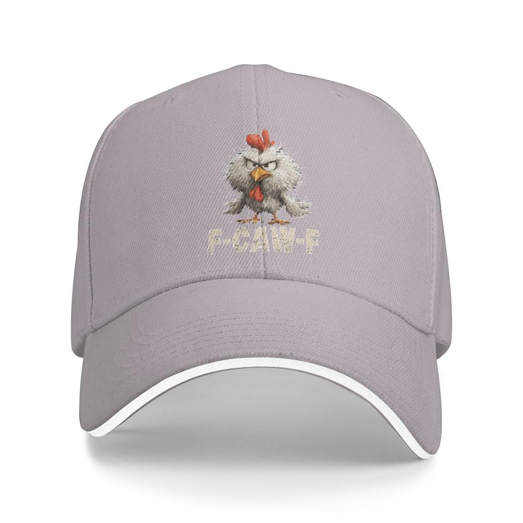 Funny Chicken F-Caw-F Quote Rooster Meme Baseball Cap Outdoor Sport Sunscreen Trucker Hat Couple Women y2k Retro Baseball Caps