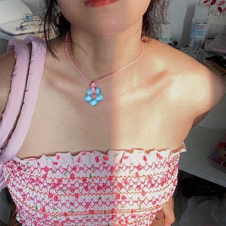 Drawing Rope Flower Necklace Female Hip-hop Cold Wind Long Sweater Neck Chain