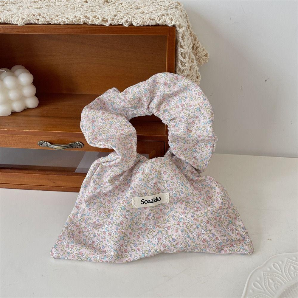 

Lace Floral Canvas Bag Sweet Wrist Bag Portable Small Cloth Bag Travel Style 4