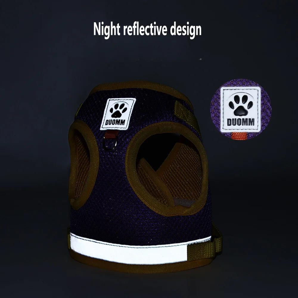 Valp Hund Sele Kopprep Set Andningsbar Sommar Mesh Katt Hundar Sele Väst Reflekterande Husdjur Katt Bröstremmar Chihuahua Yorkies