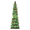 Glowing Christmas Tree Sculpture Resin Holiday Tree Desk Ornament with LED Light For Tabletop Mantels Holiday Decoration