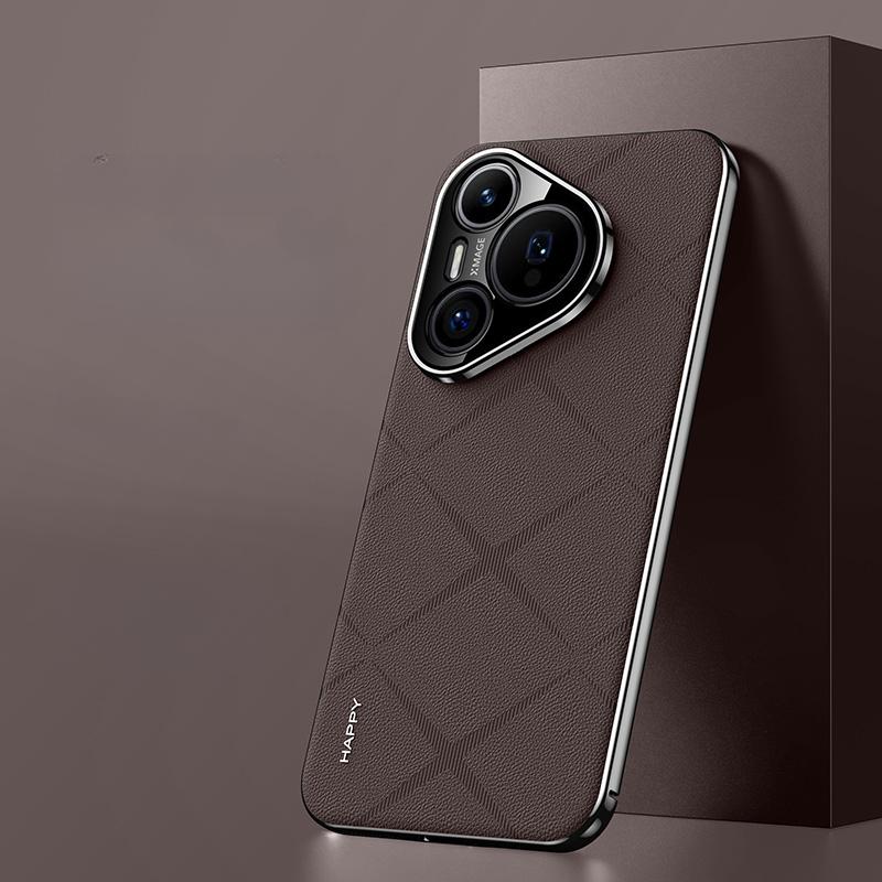 Luxuriöse Leder-Telefonhülle für Huawei Pura 70 Ultra, mit Kameraobjektivschutz, harte Rückseite für Huawei Pura 70 70 Pro