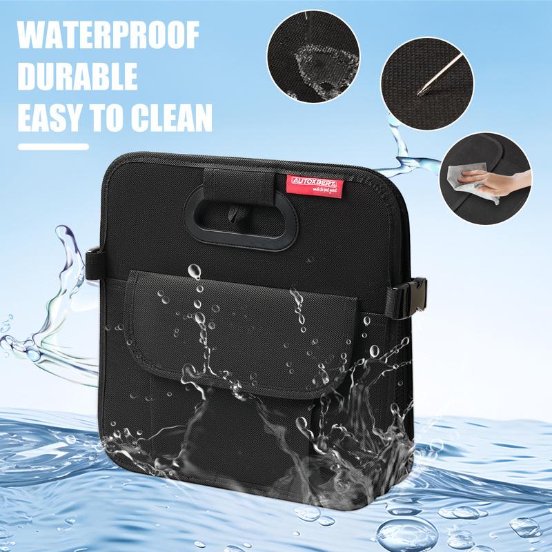 Heavy-Duty Waterproof Car Storage Box 55L Foldable Trunk Organizer with Dividers for SUV Van Durable Oxford Fabric Extra Pocket
