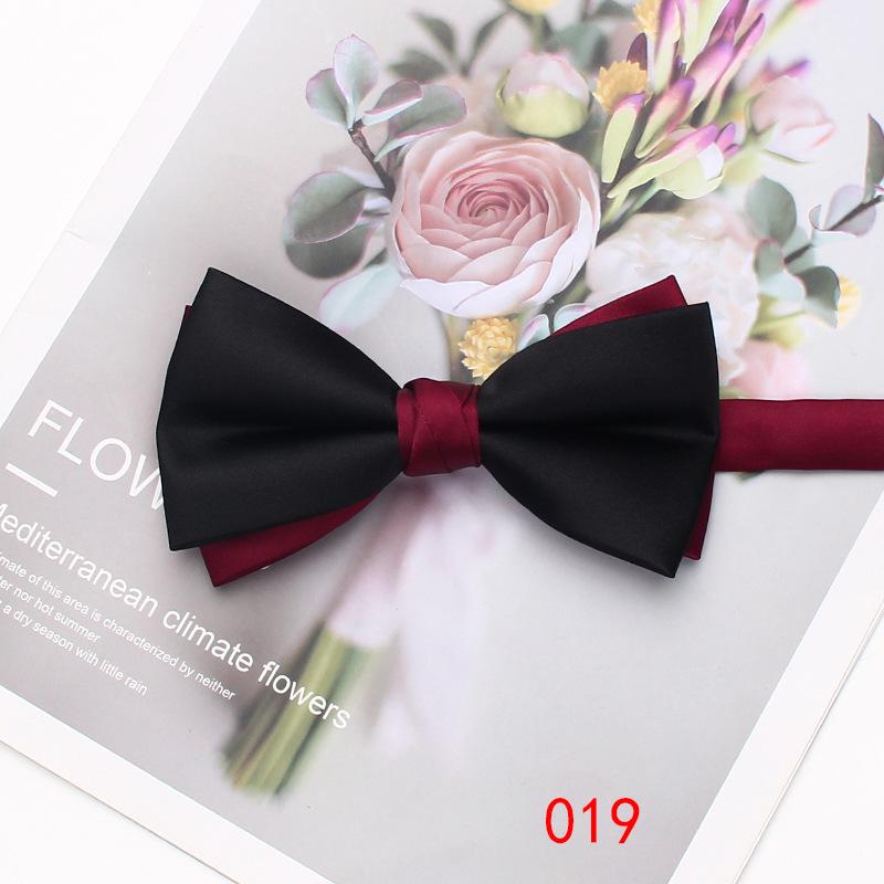 

Однотонный подходящий двухслойный галстук-бабочка Мужской деловой британский стиль Аксессуары для костюма Свадебный галстук-бабочка