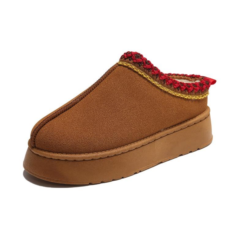 Women's autumn and winter lace decorative snow boots thick-soled warm and velvet outer wear warm and non-slip cotton shoes