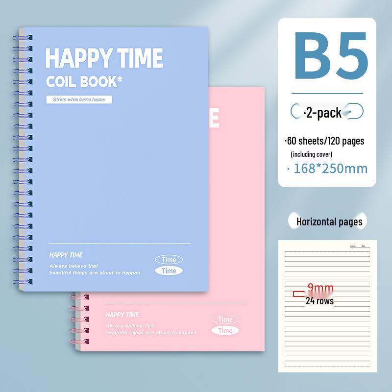 Coil-Bound B5 Notebook: Simple, High-Value for College & Junior High Students