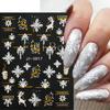 5D Christmas Embossed Nail Stickers White Snowflakes Sliders For Nails Cute Cartoon Bear Gloves Sweater Design Decals